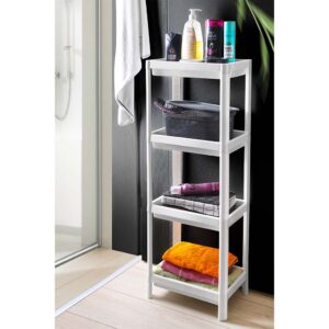 81505 - DecoBella Beyaz 4 Katlı Banyo Rafı
