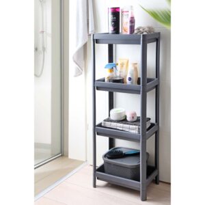 81506 - DecoBella Antrasit 4 Katlı Banyo Rafı